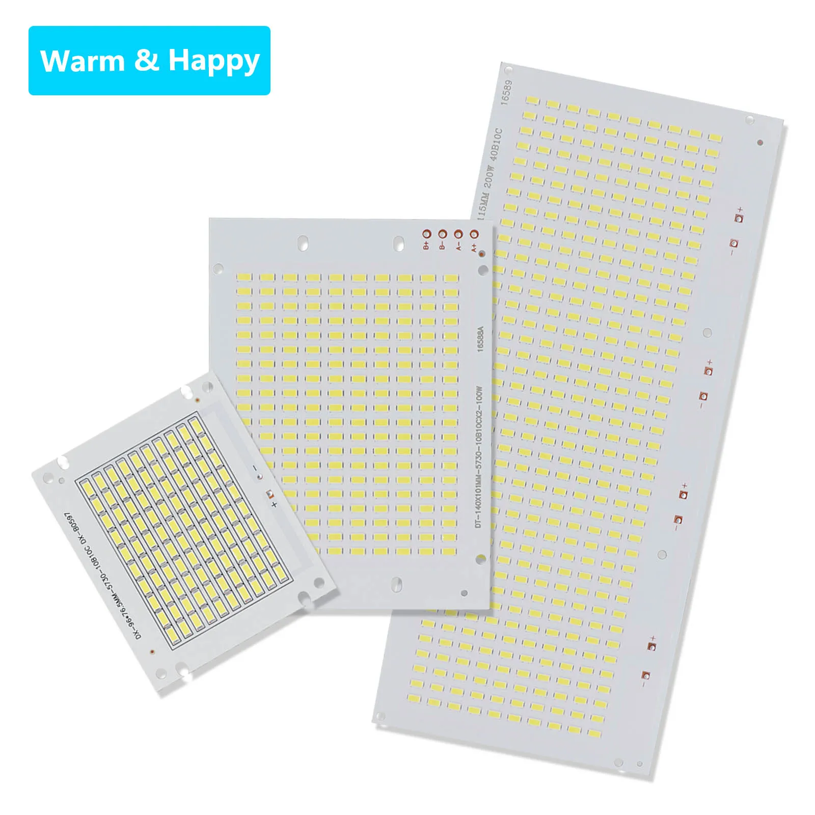 50W 100W 200W LED High Brightness Chip SMD5730 DC30-32V 6500K Light Source Board for LED Floodlight Outdoor Lighting