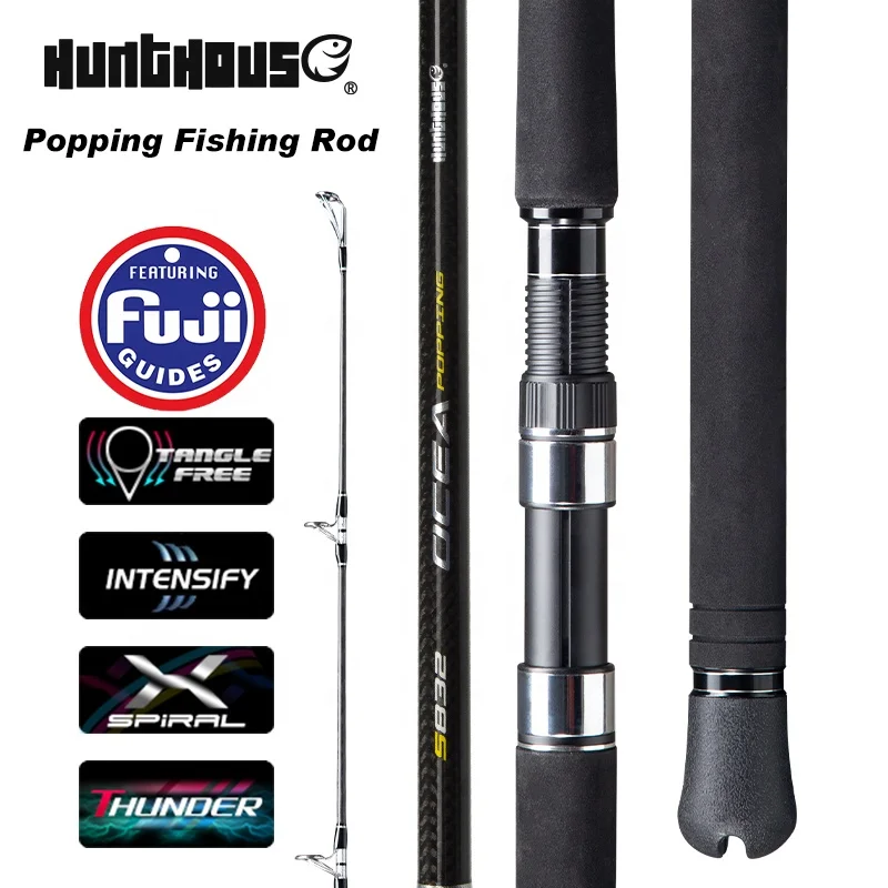 Hunthouse 2.7m 30T 3 SectionsLure Weight 200g Fuji Guide Spinning   Big Game Ocean Boat Popping Fishing Rod For Tuna