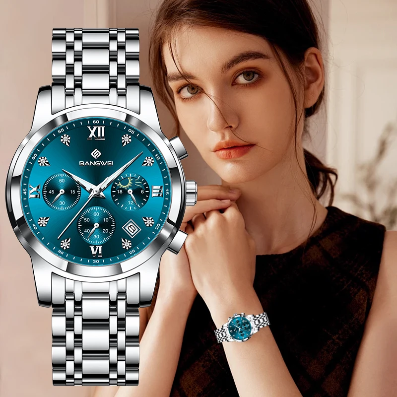 LIGE BANGWEI Woman Watch Elegant Luxury Classic Stainless Belt Auto Date Clocks Fashion Waterproof Quartz Women's Wristwatch Hot