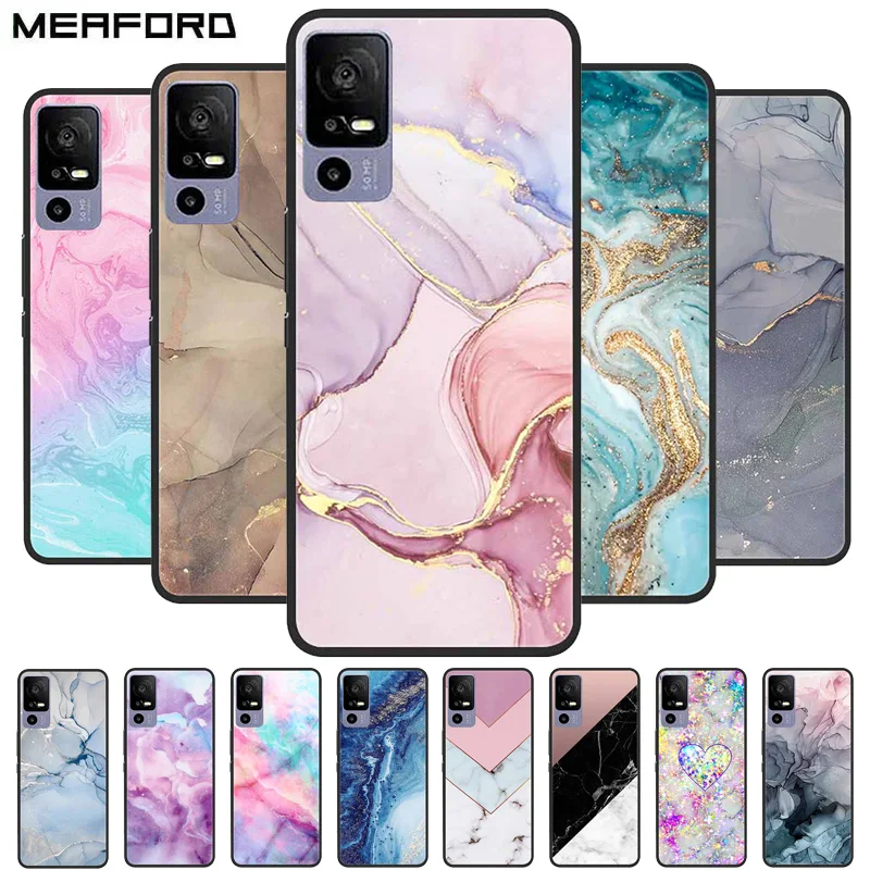 For TCL 40R 5G Case Soft TPU Silicone Marble Cover for TCL 40R T771K T771A T771H Cases for TCL 40 R 5G Fundas Coques Fashion New