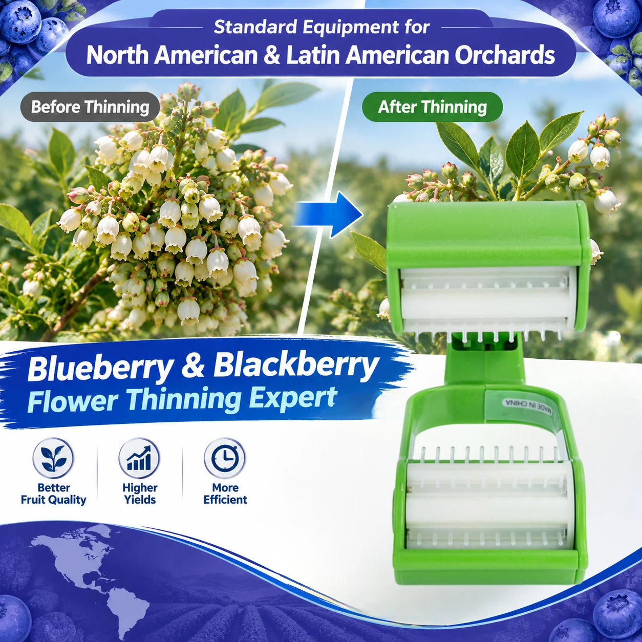 Manual Orchard Blossom Thinning Tool Portable Fruit Tree Flower Remover Labor Saving Blossom Cutter for Cherry Apple Pear Grape