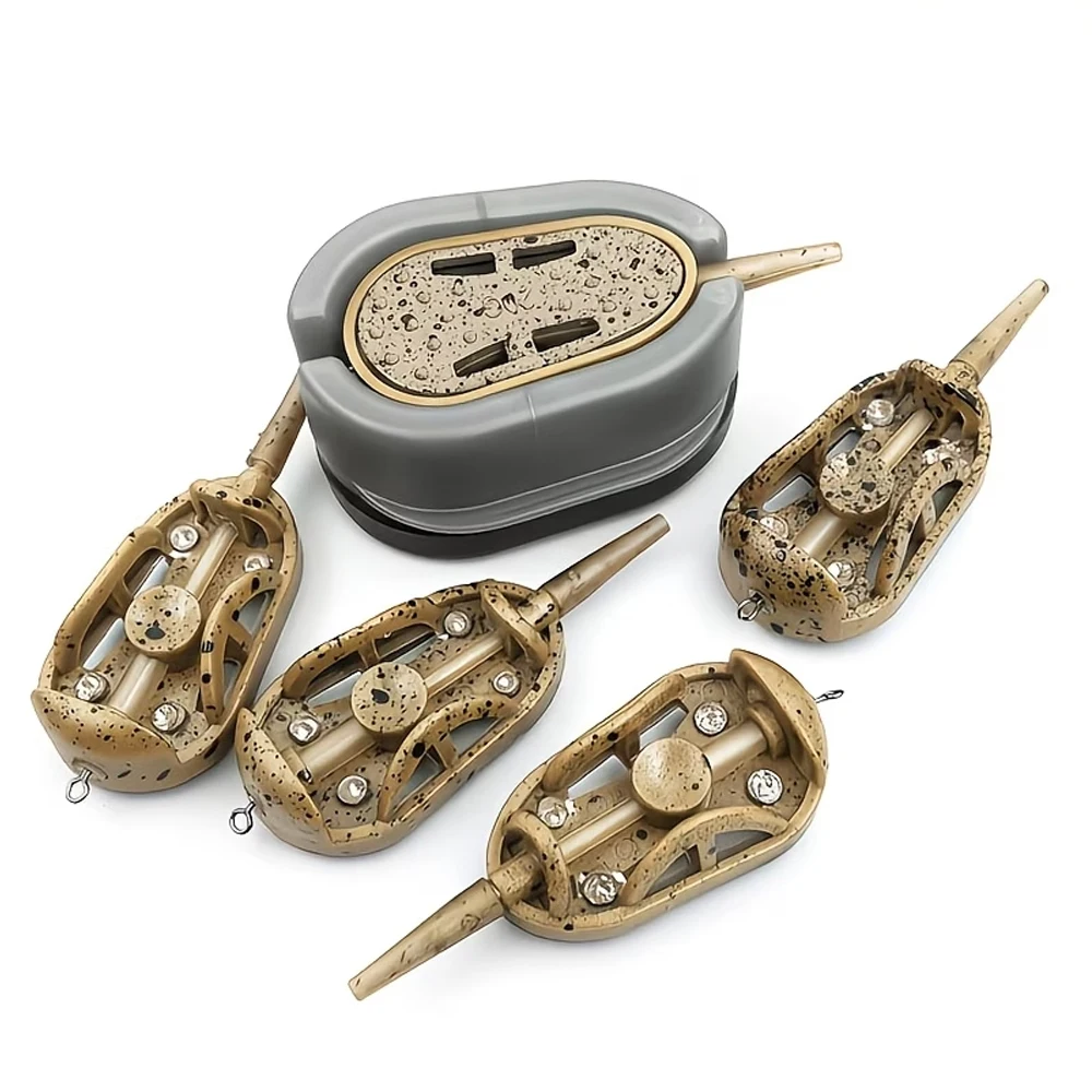 Carp Fishing Feeder Rig Kit, Method Feeder Bait Cage, Quick Change Inline System, Anti-Snag Long Distance Casting Tackle!