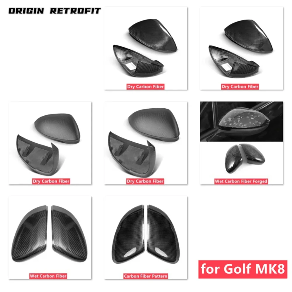 

For Golf MK8 A8 Carbon Fiber Folding Mirror Cover with without Side Assist Blind Spot