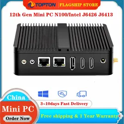 Topton 12. Generation lüfter loser Mini-Computer Erle See n100 n95 Quad Core Dual LAN 2 * com nvme Windows 11 3x4k uhd htpc Industrie-PC