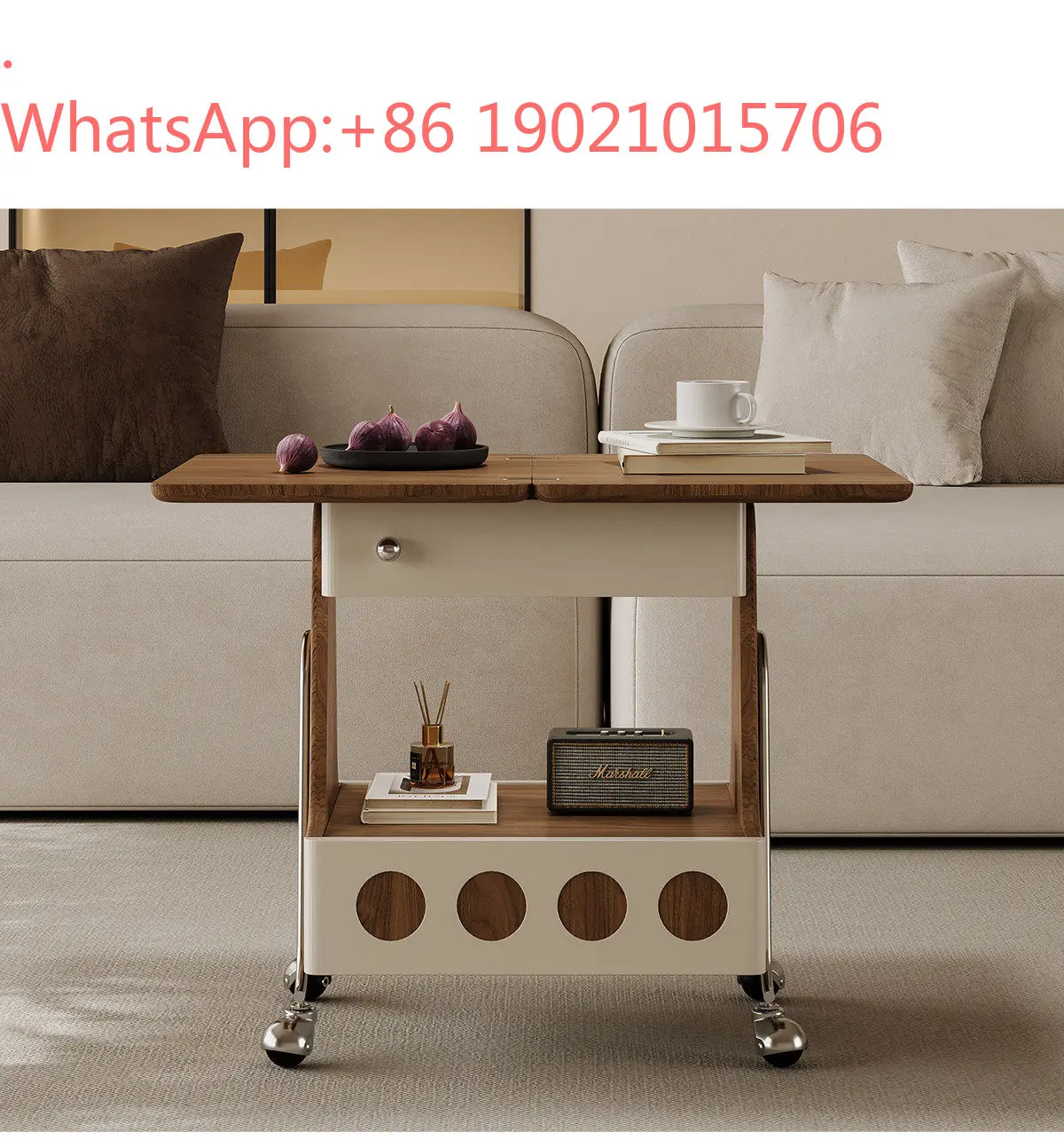 HXL Solid Wood Folding Coffee Table Living Room Movable Storage Tea Table Sofa Small Side Table