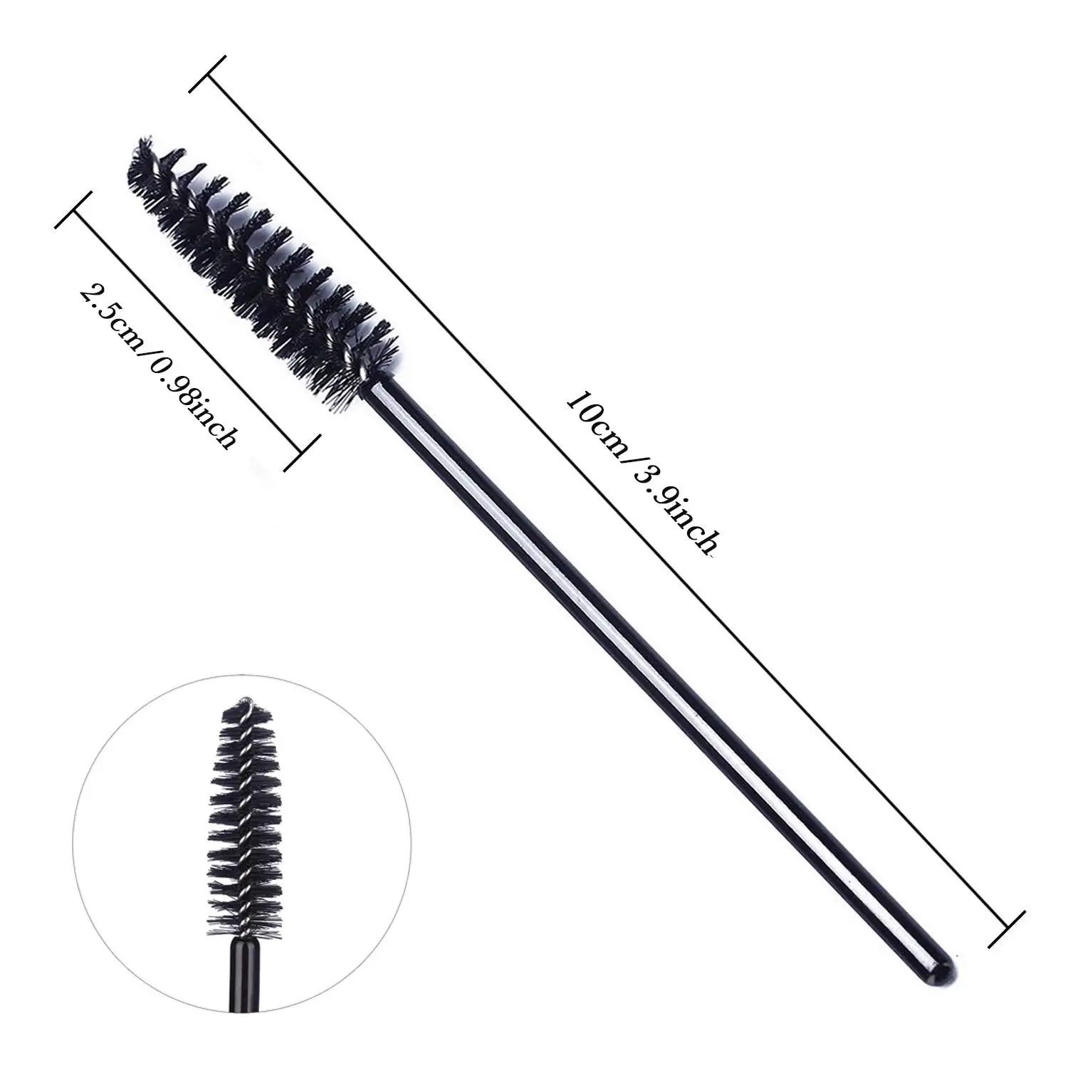 100 Pcs/Pack Black Disposable Eyelash Mascara Brushes for Eye Lashes Extension Eyebrow and Makeup Tool