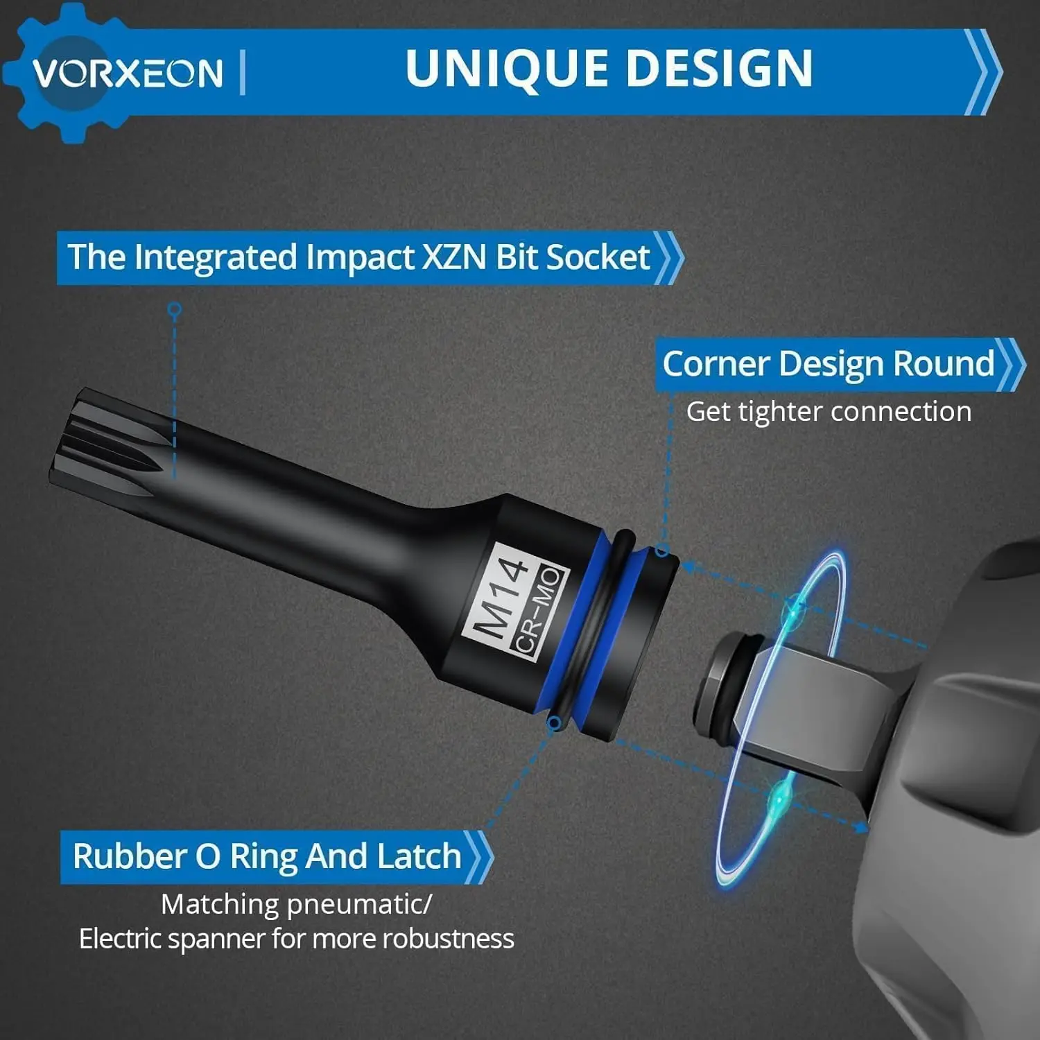 10 قطعة 1/2 "محرك تأثير XZN الثلاثي مربع بت مجموعة مقابس 42CRMO مع حقيبة للتخزين M5 M6 M7 M8 M9 M10 M12 M14 M16 M18