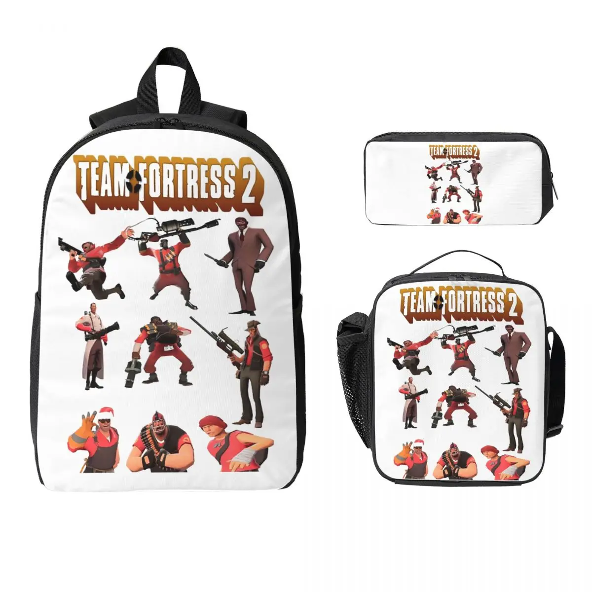 

Team Fortress 2 TF2 Backpack Boys Girls BookBag School Bag Laptop Shoulder Bags 3ps Insulated Lunch Bag Pencil Case