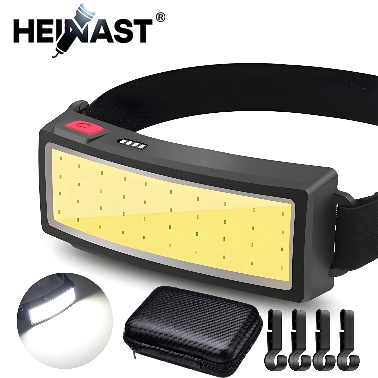 Powerful COB Headlamp Type-c/USB Rechargeable Head Flashlight Built-in Battery Outdoor Fishing Camping Lantern Waterproof Torch