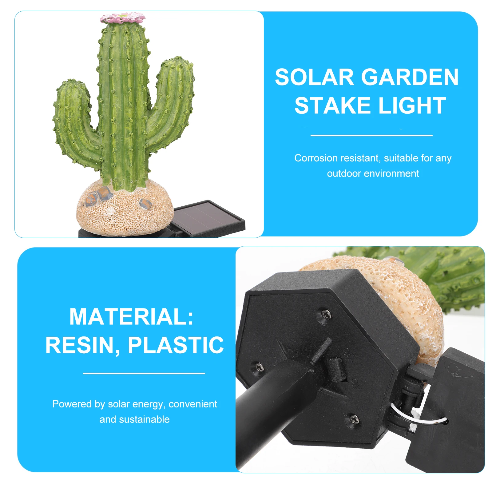 

Cactus Light Resin Plastic Waterproof Yard Lights Outdoor Decorative Outdoor Solar Stake Light Solar Garden Lamp