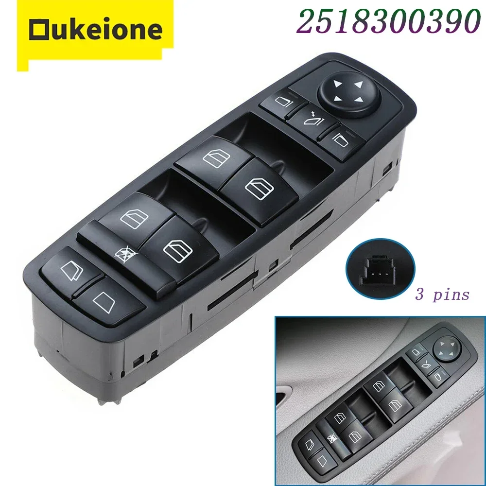 Power Master Window Switch Replacement for Mercedes Benz GL R Class GL320 GL450 R280 R300 R320 R350 R500 R550 R63 2518300390