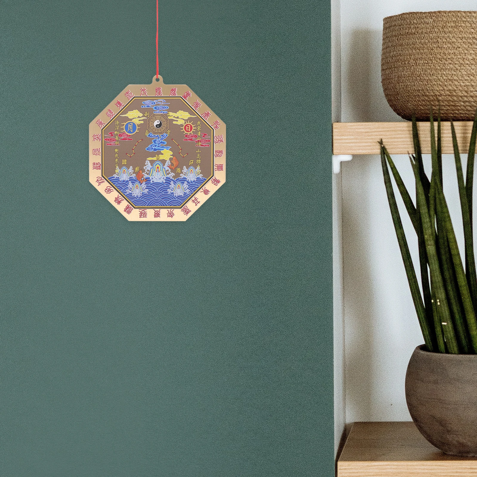 

Copper Round Feng Shui Pendant Chinese Bagua Amulet Accessories Brass Mirror Plate