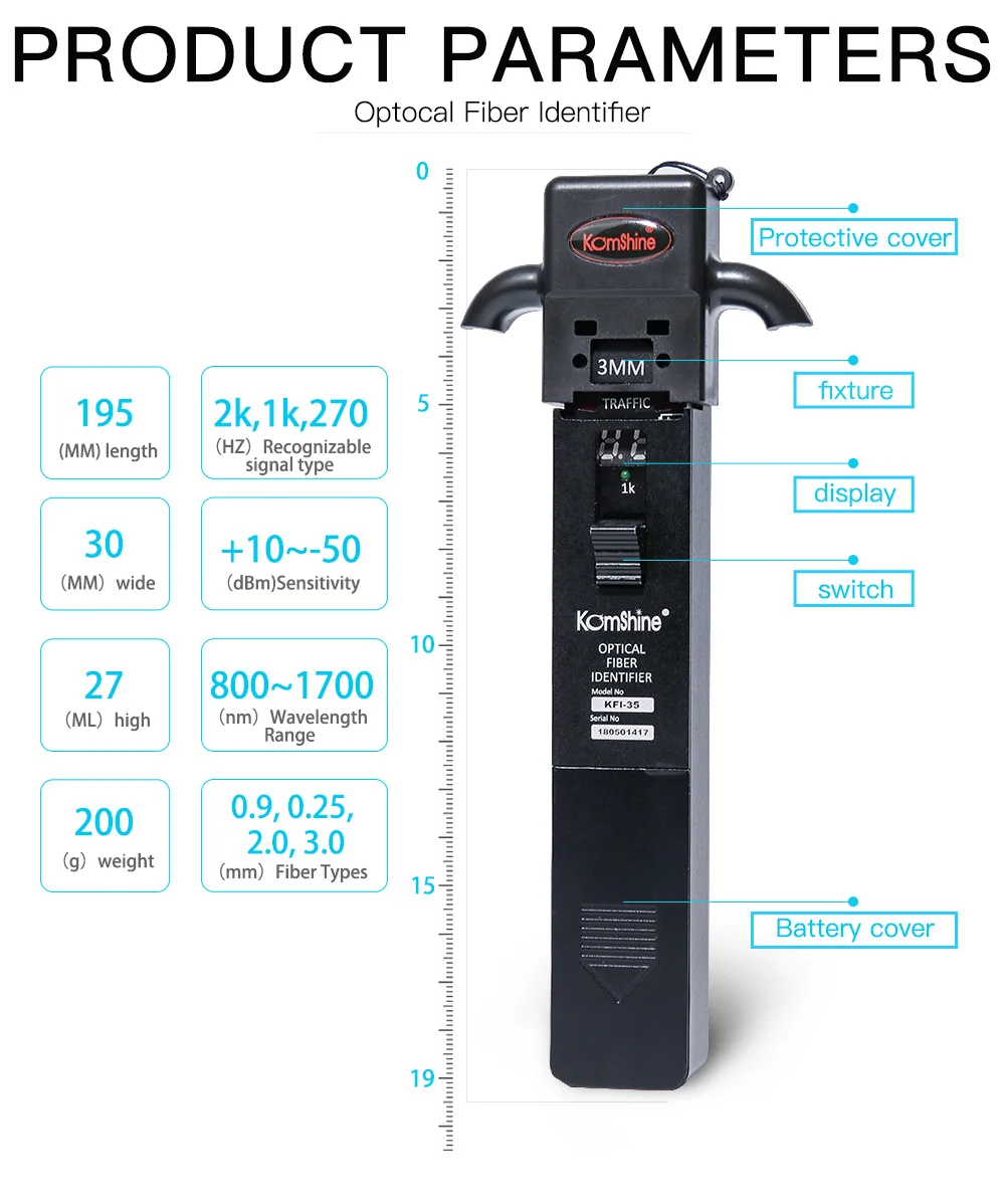 KomShine-KFI-35 Live Fiber Identifier with One Key Operation