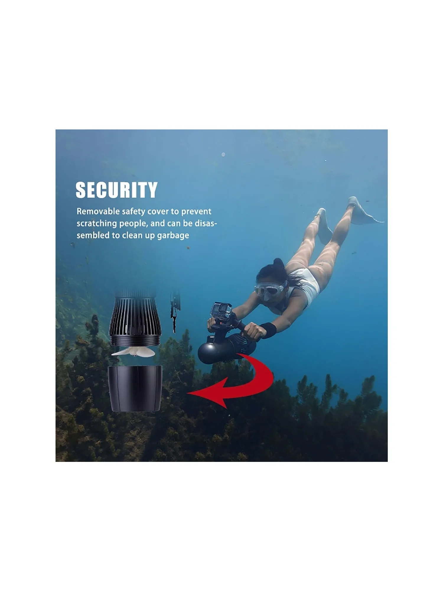 카몰렉 전기 수중 스쿠터 500W 40M 프리다이빙 스노클링 씨 스쿠터 브러시리스 모터 60분