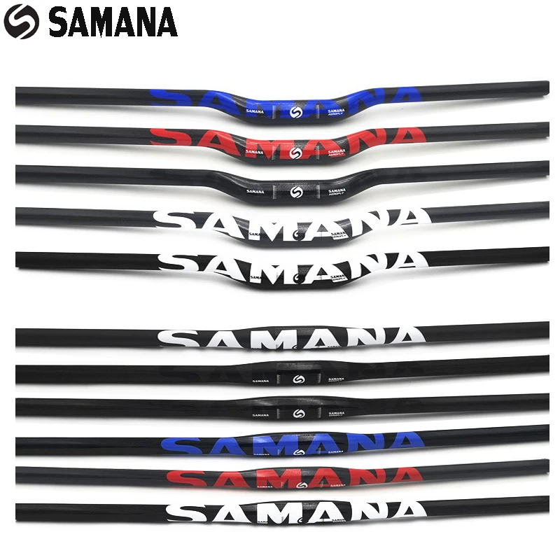 SAMANA MTB rower górski pełna węgla kierownica płaskie/wzrost węgla kierownica rowerowa 31.8*600-/700/720/740/760mm