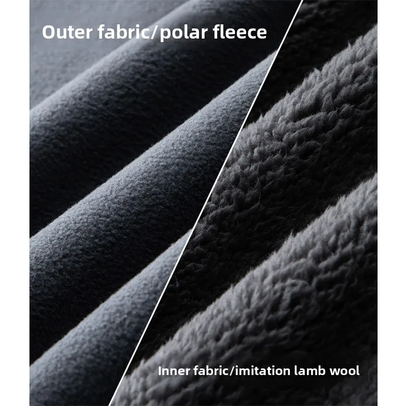 

New Men's Fce Jaet Thiened Casual Sle Spring Autumn Zipper Closure Long Sve Coat with Big kets Warmth Gua...