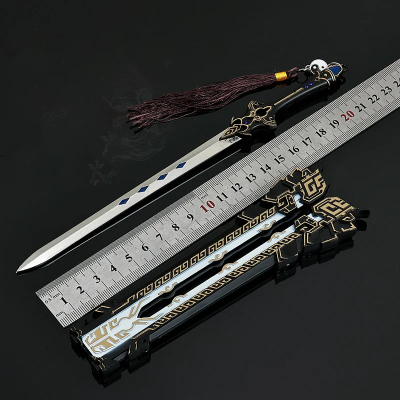 24cm 純陽刀 ゲームナイフ装飾 金属鞘付き工芸品飾り物 サムライ刀フィギュアモデルコレクション