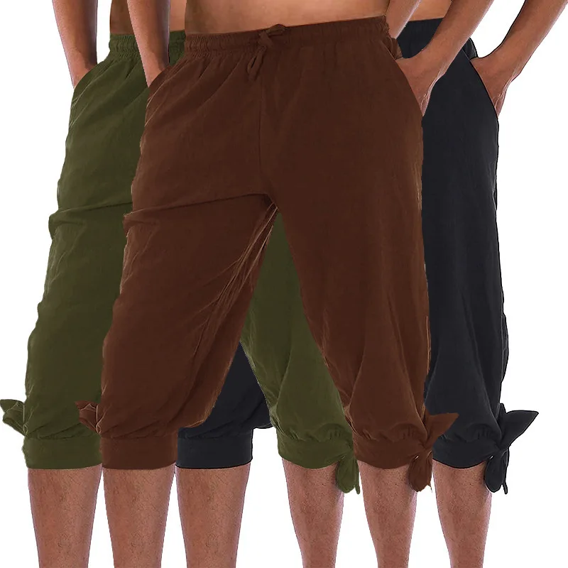 القرون الوسطى الدراما السراويل الرجال القراصنة اقتصاص السراويل هالوين تأثيري البدلة الصيف السراويل غير رسمية