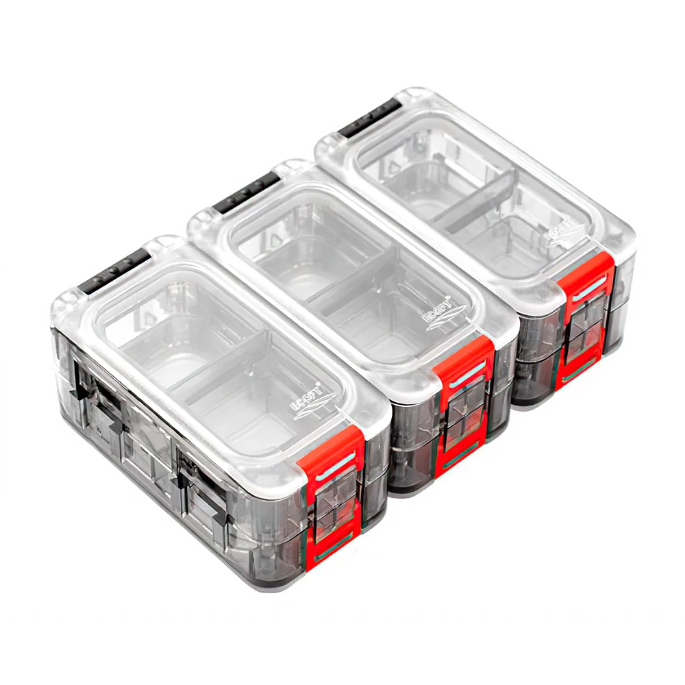 Small Plastic Tackle Box Freely Assemble Fishing Tackle Box With Strong Magnetic Luminous Waterproof Fishing Tackle Organizer