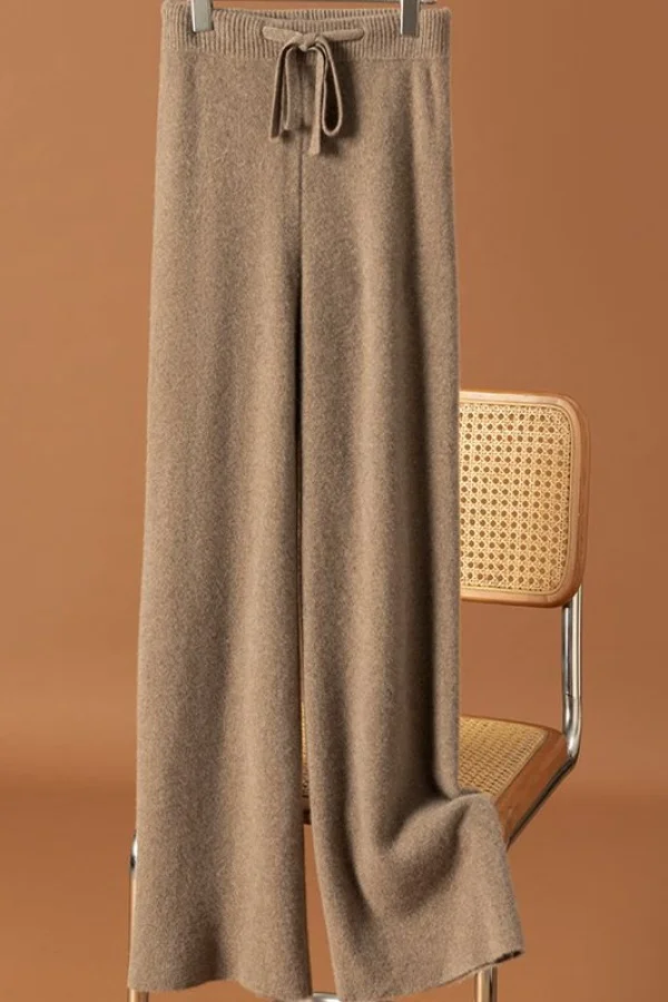 

Новая осенне-зимняя шерстяная широкая женская свободная куртка с высокой талией, утепленные повседневные трикотажные брюки длиной до пола XT1642