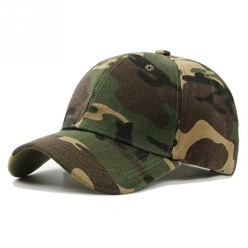 Camouflage Print Baseball Caps Adjustable Summer Sunshade Camo Hat Outdoor Hunting Hiking Fishing Jungle Hats UV Protection