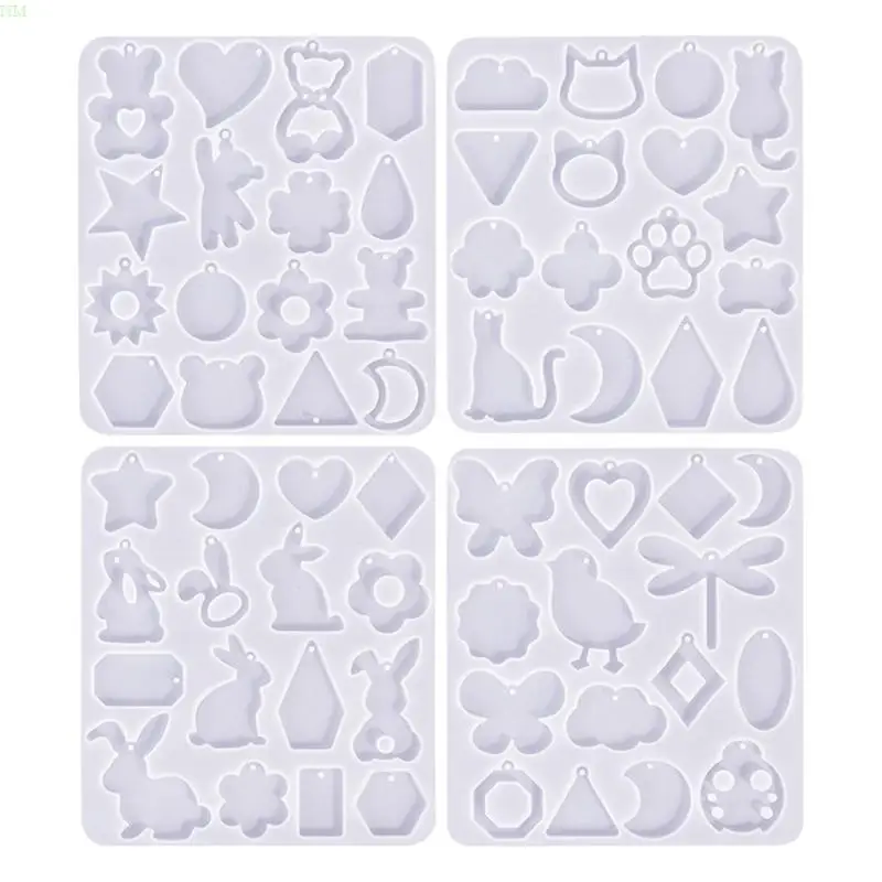 Silicone Mold DIY Geometric Animal Shaped Earrings Mould Ear Pendant Making Molds for Jewelry Lovers NM