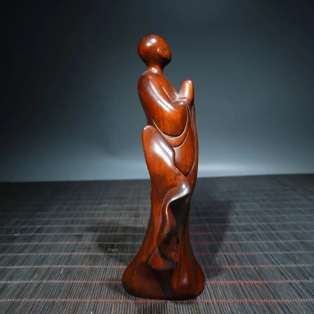 Hand Carved Wood Buddhism Faceless Monk Statue Figurine Desktop Ornaments Home Decoration Crafts Tea Pet Decor