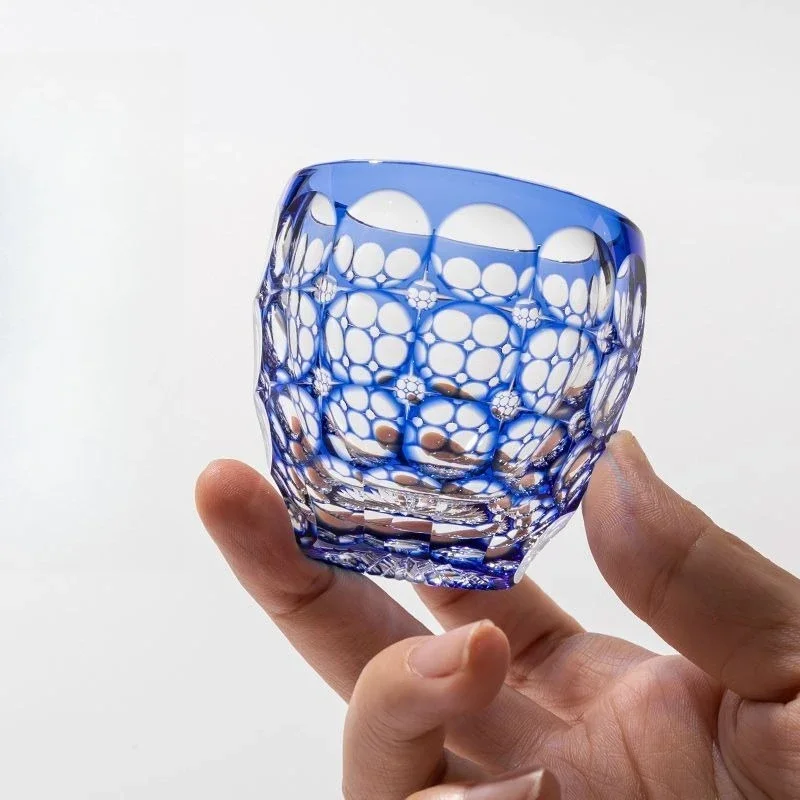 Crystal glass cherry blossom Baijiu cup flower wine glass light luxury gift