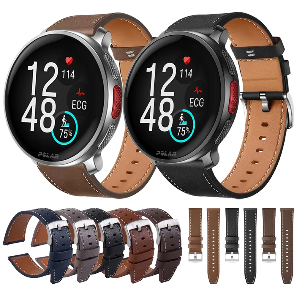 Reemplace la correa de cuero para POLAR Vantage M3 M2 V3/V3 pulsera Correa para POLAR Grit X Pro /IGNITE 2 3 /Pacer Smartwatch pulsera