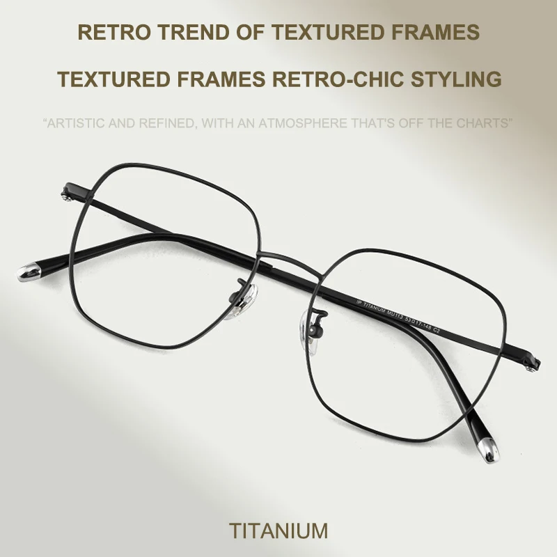 Luxury New Ultra-Lightweight Titanium Glasses Frame Men's Business Casual Texture Eyeglasses Women's Fashion Retro Eyewear