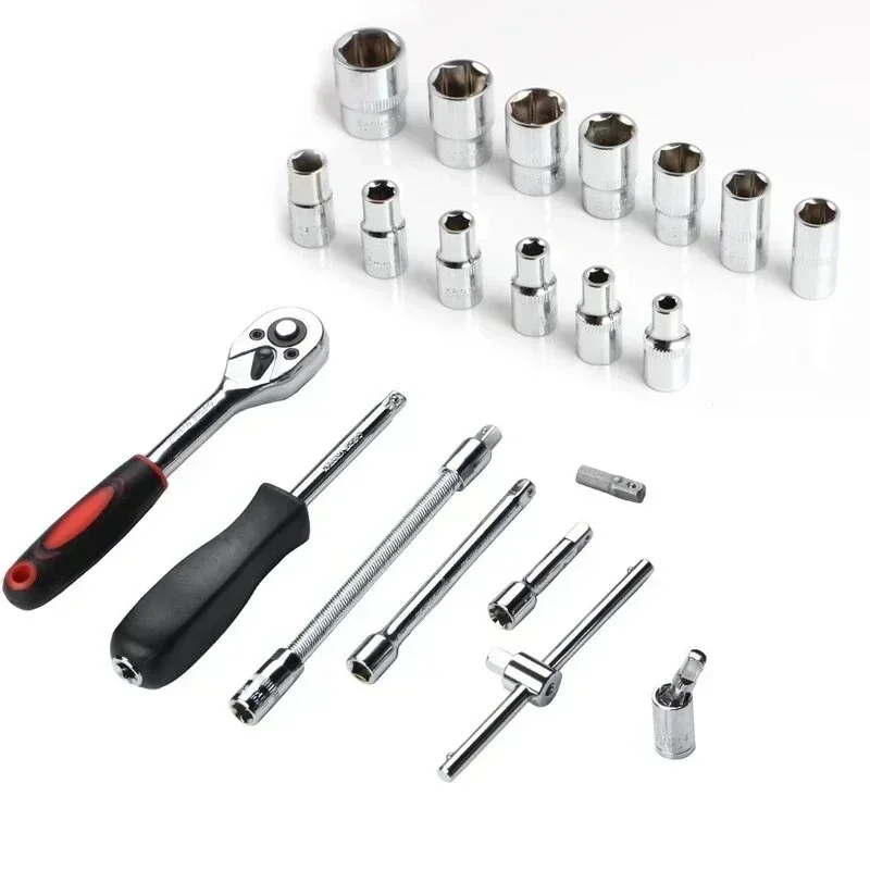 46pcs Durable Metal 1/4 Inch Drive AIRAJ Socket Set, Multifunctional Universal Kit for DIY & Maintenance, No Assembly Needed