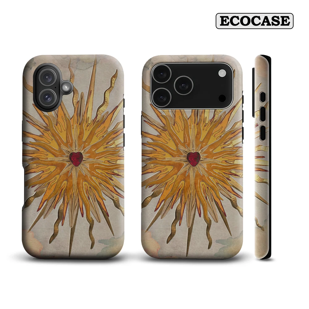 Sacred Heart Sun IPhone 17 Must-Haves Handyhülle für IPhone 17 16 15 14 13 12 11 Pro Max Plus Doppelschichtige Rückseite