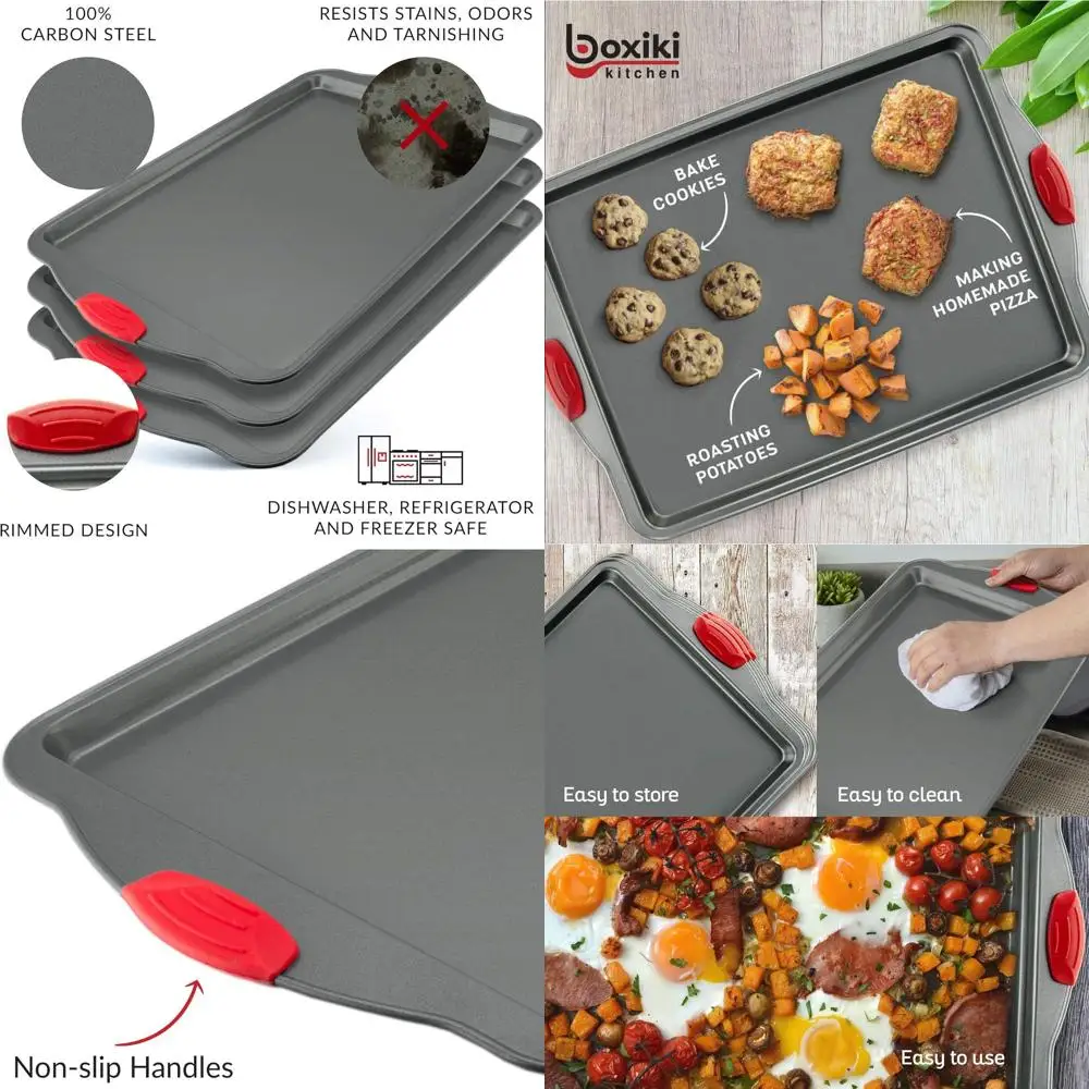 

Тройной набор форм для выпечки премиум-класса с антипригарным покрытием — тяжелый размер, прочный и нержавеющий, идеально подходит для выпечки с помощью ободков для гурманов