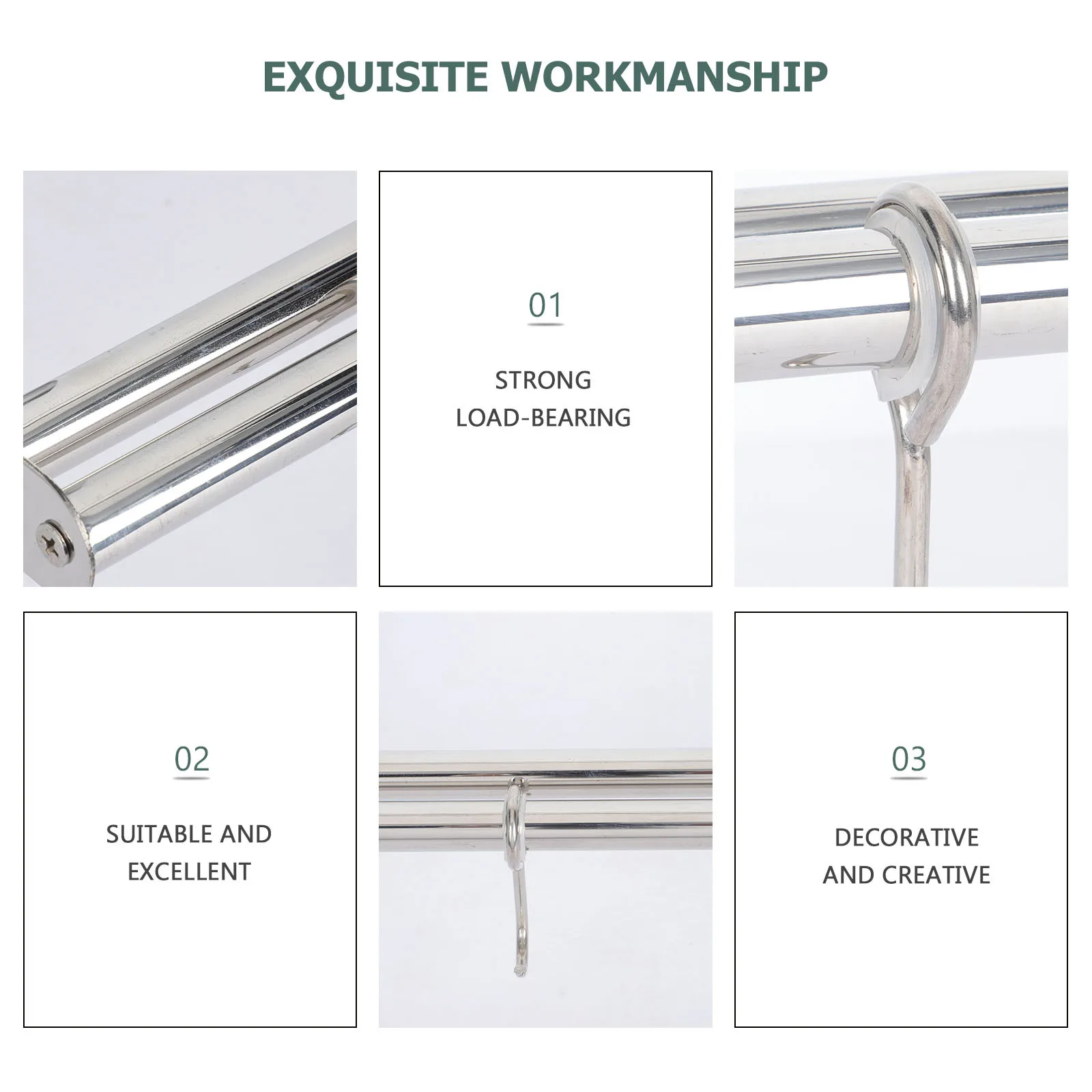 

Stainless Steel Hooks for Kitchen Movable Design Easy Installation Space-Saving Utensil Hanger Kitchen Hook Home Accessory