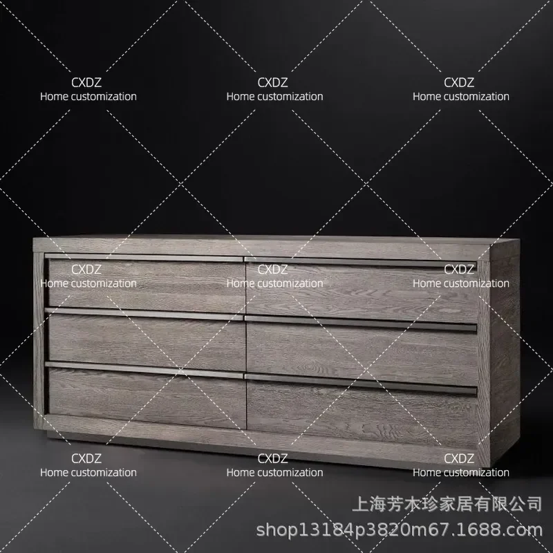 Solid Wood Chest of Drawers for Villa Home Furniture Storage Cabinet Cross Border E-commerce Export Supplier