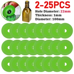 2-25pcs Glass Cutting Disc 100mm Ultra-thin Saw Blade Jade Crystal Wine Bottles Grinding Chamfering Cutting Blade Glass Cutting