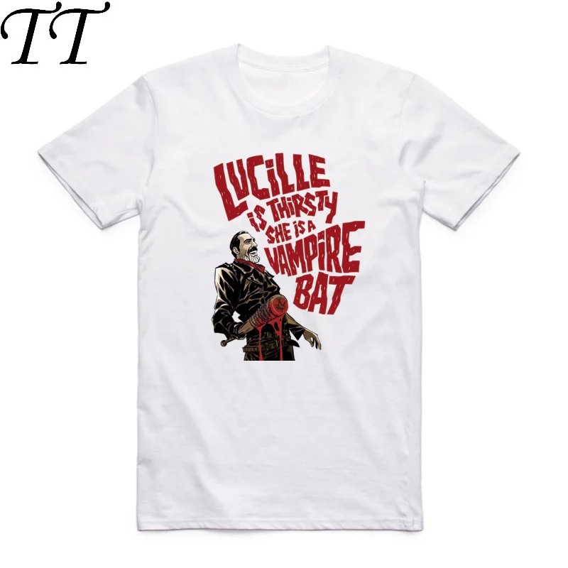 

Asian Size Men And Women Printing Negan Lucille T-shirt Summer Casual O-Neck Short Sleeves The Walking Dead T-shirt HCP4128