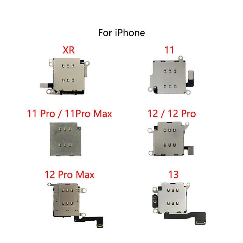 SIM Card Slot Holder Tray Slot Reader Socket Flex Cable For IPhone XR 11 Pro Max 12 13 14 Plus 15