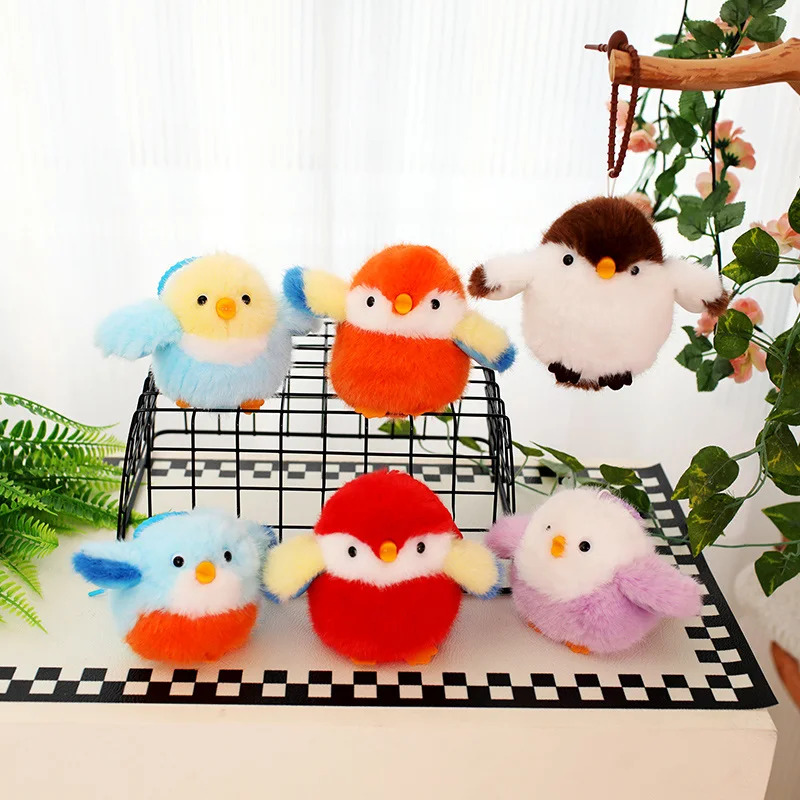 10CM Simulation Vogel Plüsch Spielzeug Papagei Spatz Wellensittich Gefüllte Cartoon Tier Puppe Kleine Anhänger Spielzeug Tasche Schlüsselbund Dekoration