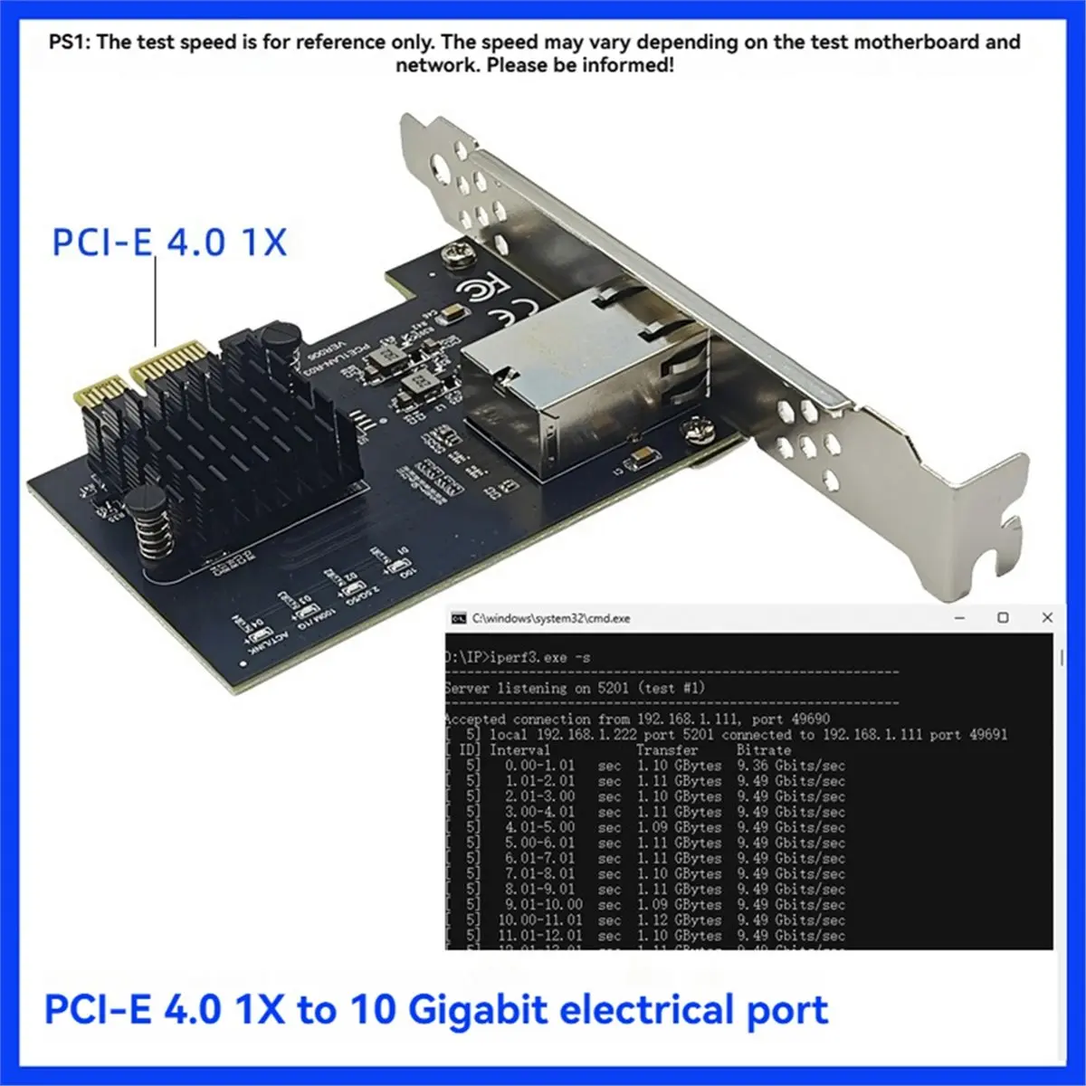 

(A26M) Сетевая карта 10 Гбит/с, сетевой адаптер Ethernet 10 Гбит/с RTL8127AT PCIe 4.0 X1 с портом RJ45, поддержка PXE, проводная сеть LAN