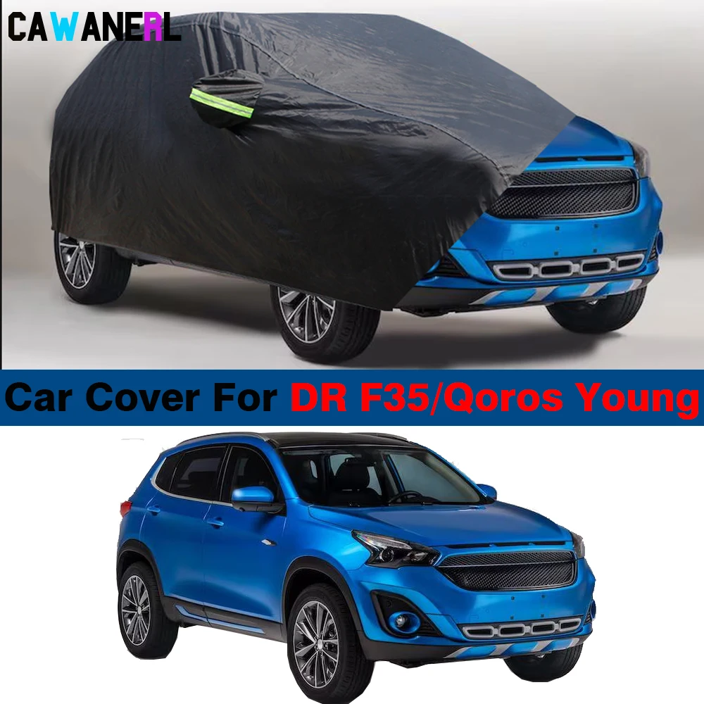 

Black Car Cover For DR F35 Qoros Young 2016-2025 SUV Anti UV Sun Shade Snow Rain Scratch Prevent Cover Waterproof