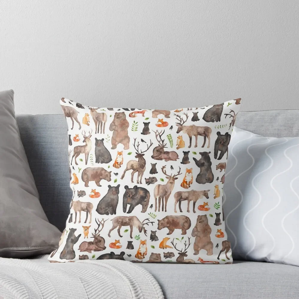 

Woodland Animals Throw Pillow Pillow Covers Decorative Sofa Cushions pillow