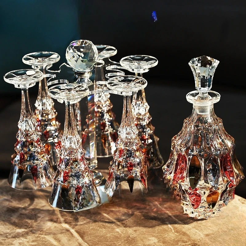 Copo de cristal radiante doméstico alto copo de vinho tinto conjunto criatividade