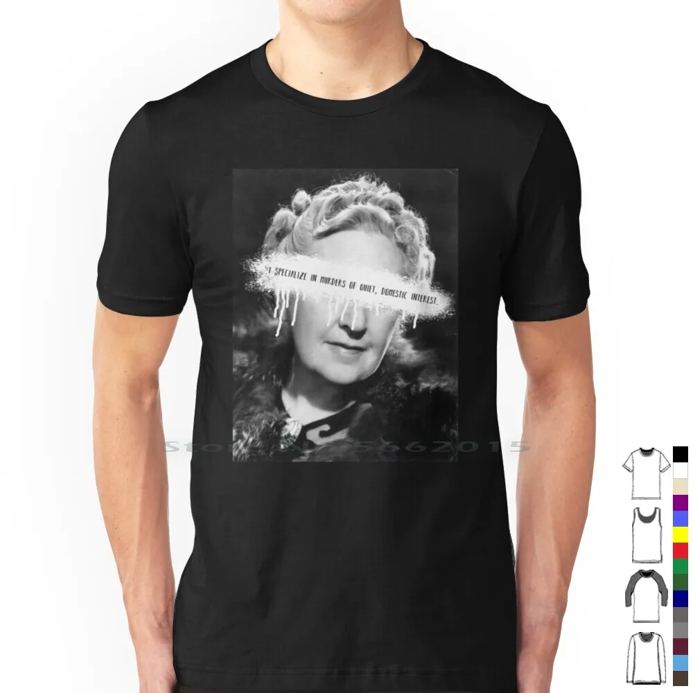 Swagatha Christie T Shirt 100% Cotton Agatha Christie Detective Hercule Poirot Literature Books Miss Marple Crime Murder