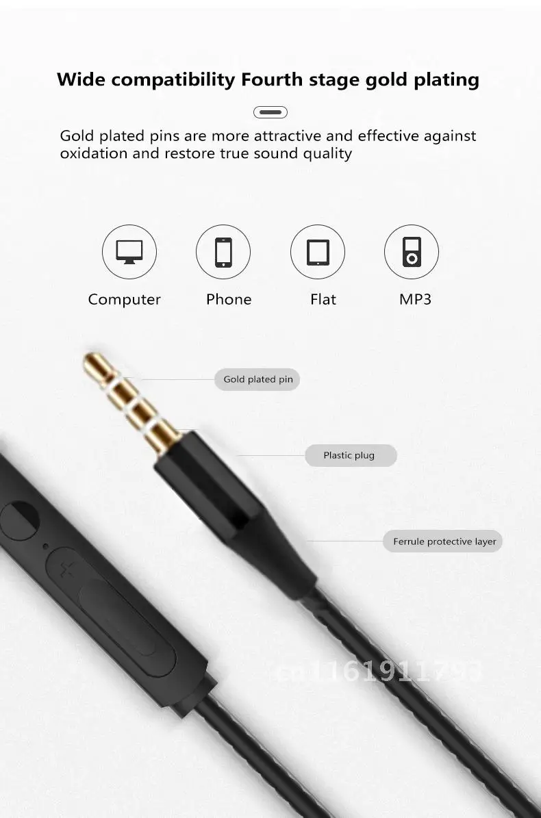 Quad-core Wired Headphones 3.5mm Stereo Phone Earphone Bass Headphone Sport Earbuds Wire Headset With Mic Music Earphones