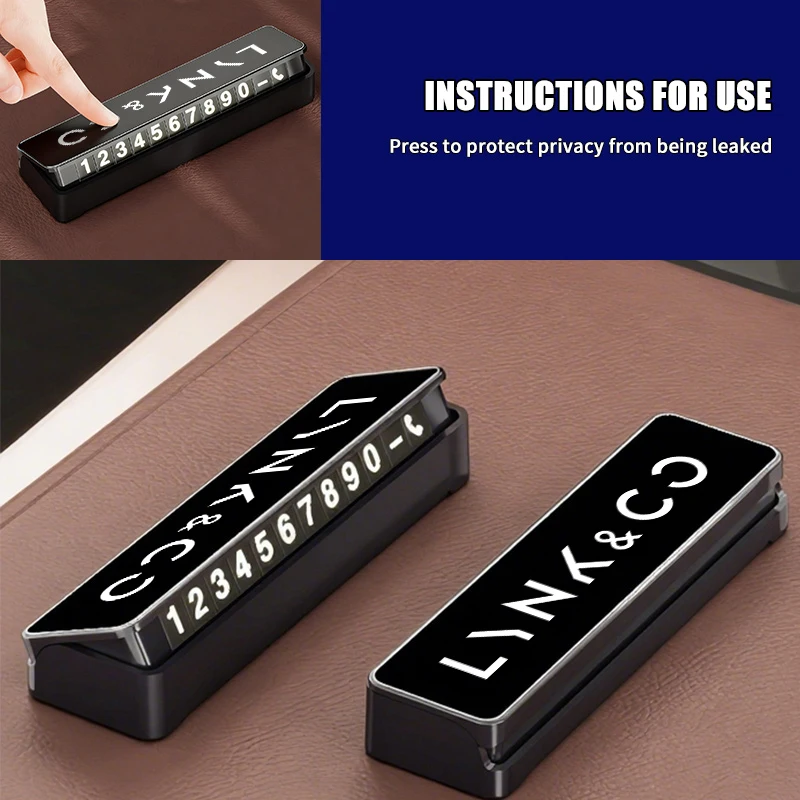 شعار سيارة عالمي محمول لوحة رقم هاتف وقوف السيارات المؤقتة لـ LYNK & CO PHEV 09 MHEV 01 05 03 09 02 04 06 07 08 #2