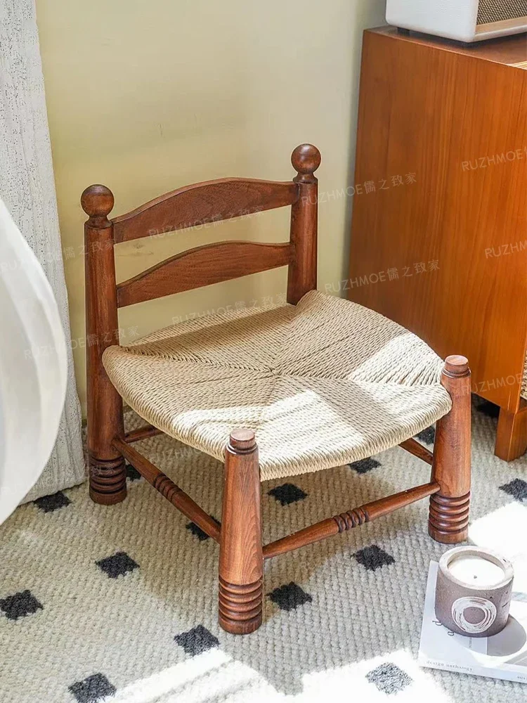 

Французский средневековый стул из ротанга, низкий табурет из цельного дерева, коровьей табурет, стул для пеленания обуви, винтажный стул для мебели, винтажный дизайн из дерева