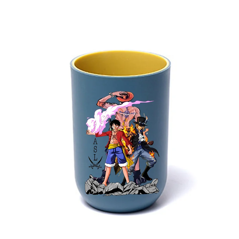 One Pieces Luffy Kids Toothbrush Mugs Cute Girls Boys Mouth Washing Cups Tooth Brush Cups Drinkware Bathroom Toothbrush Holder view 3