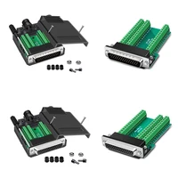 HDB44 conexión de enchufe sin soldadura Industrial 3 filas D-SUB 44pin macho hembra P Pin agujero enchufe db44 abrazaderas de ruptura adaptador de platino