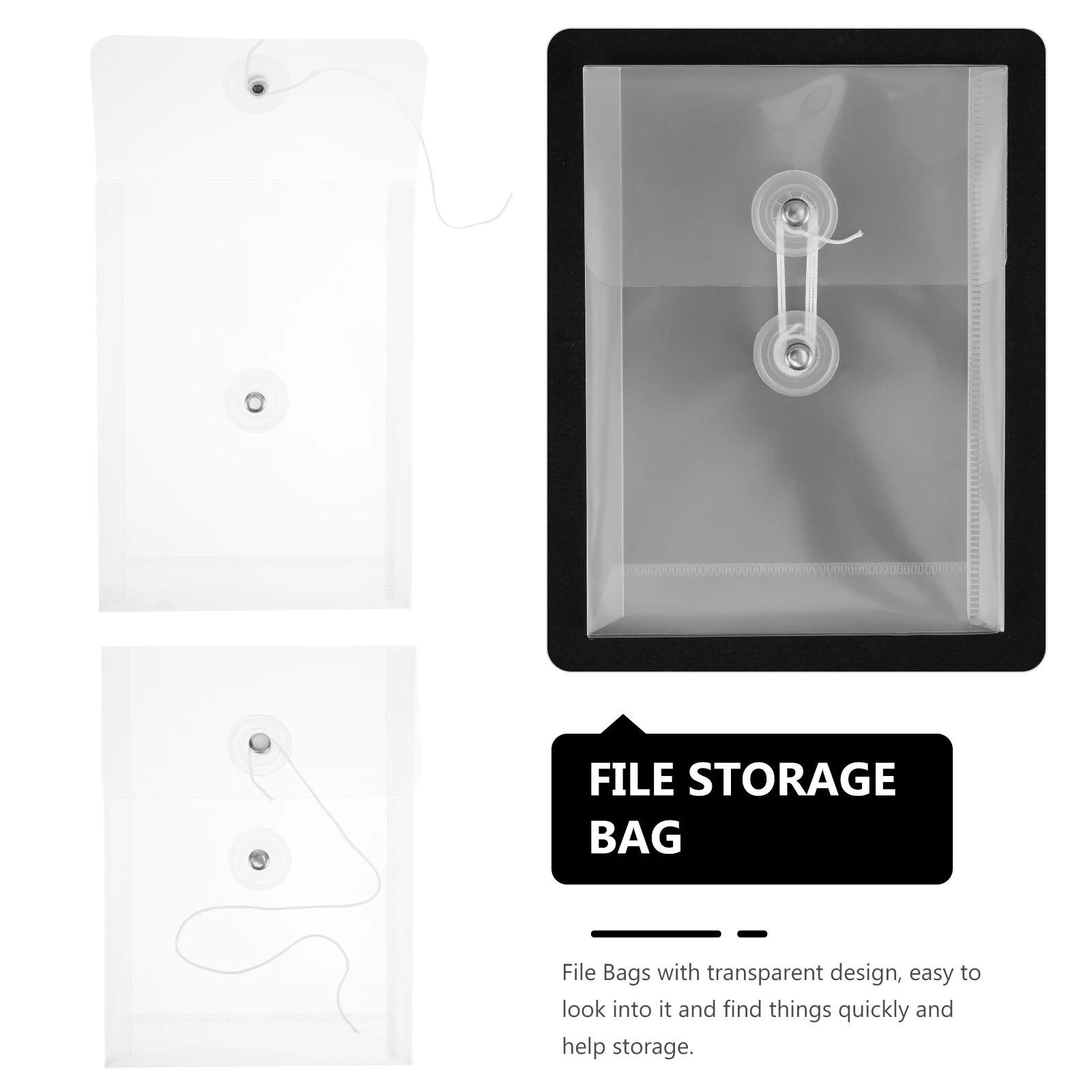 

5 Pcs Vertical Clear File Storage Bags PP Material Document Envelopes Office Document Storage Bags Supplies Organizer